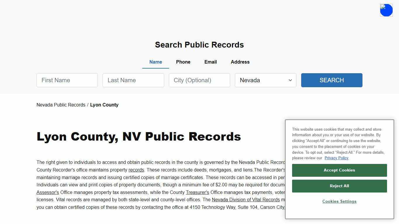 Lyon County, NV Public Court, Arrest and Inmate Records - ThePublicIndex